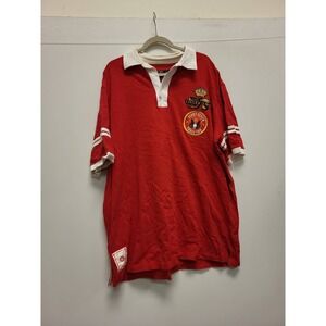 Eight 732 Polo Shirt Mens 3XL Red Short Sleeve Rugby Style Graphic‎ Tee Top 3X